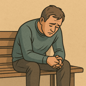 A quiet moment showing someone sitting alone